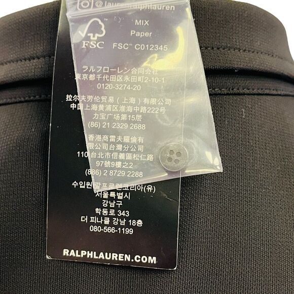 Lauren Ralph Lauren Black Notched Collar Midi Size 10 Shirt Dress MSRP $145 NWT - Picture 5 of 15